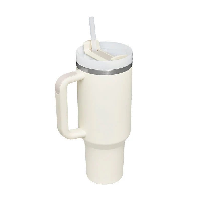 40 Oz Tumbler with Handle Straw Insulated, Stainless Steel Spill Proof Vacuum Coffee Cup Tumbler with Lid 